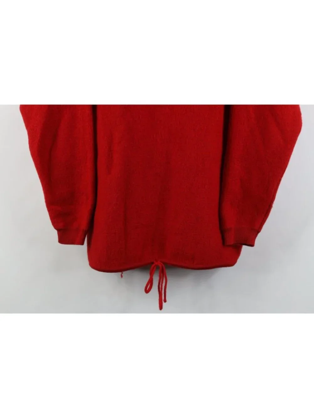 Vintage 90s Cabelas Mens Size Small Blank Wool Knit Hoodie Hooded Sweater Red